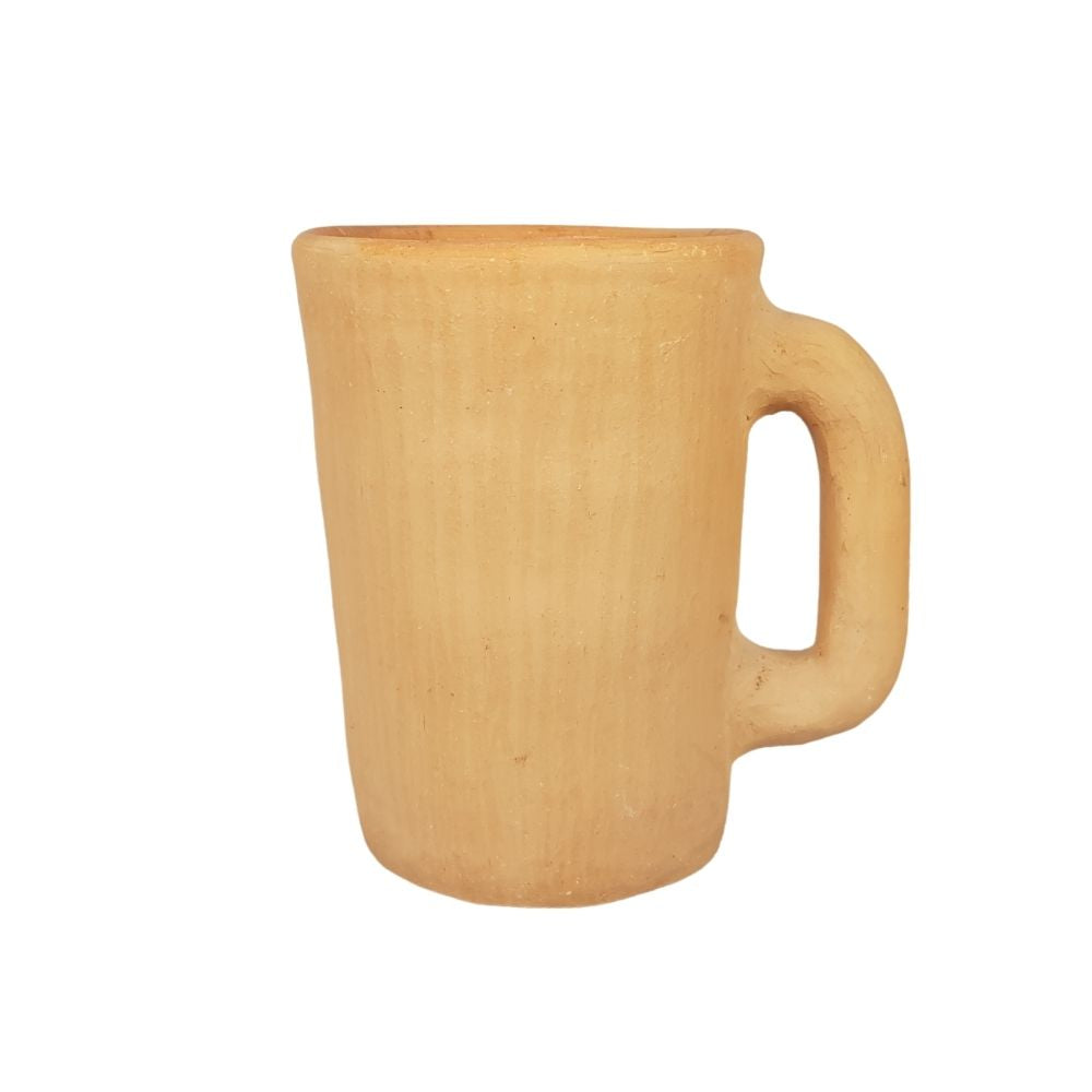 Tarro cervecero de barro rojo con interior vidriado