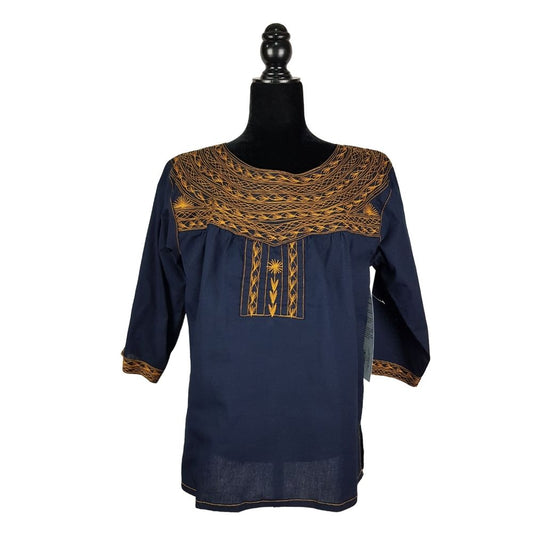 Blusa oaxaqueña de manta de Santa María Alotepec Mixe