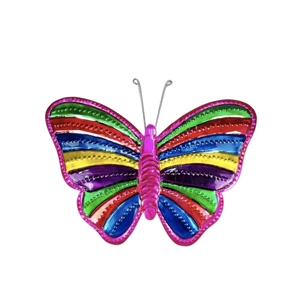 Figura de hojalata en forma de mariposa, tamaño chico