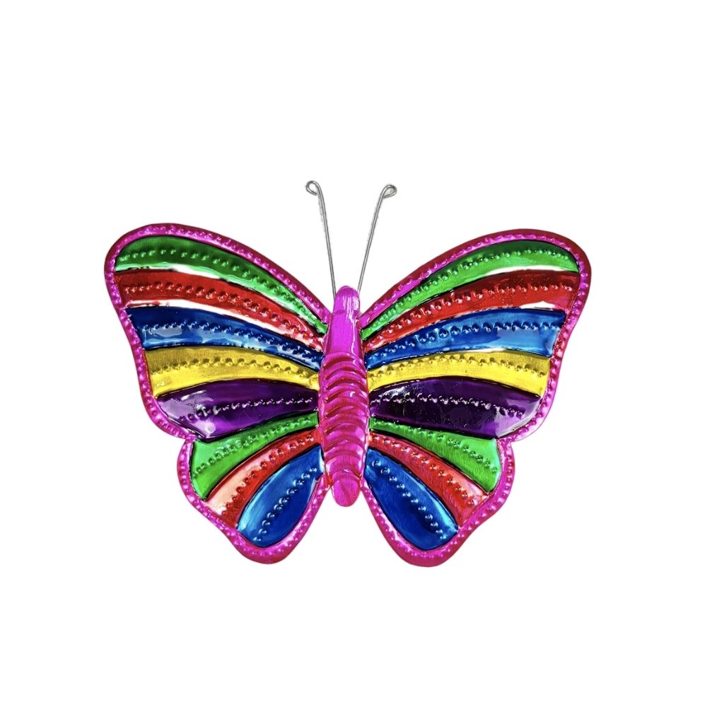 Figura de hojalata en forma de mariposa, tamaño chico