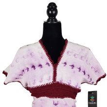 Cargar imagen en el visor de la galería, Blusa de algodón pintada con el tinte natural de grana cochinilla en técnica de llorado
