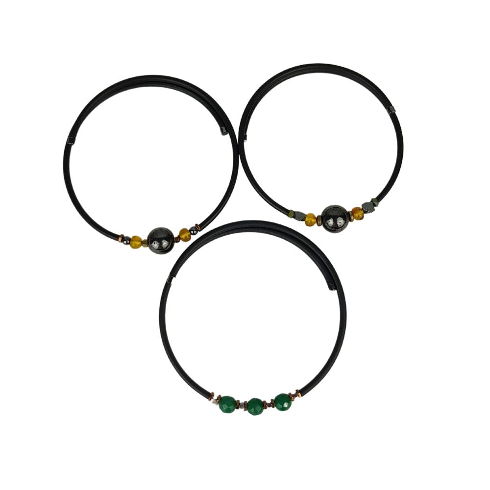 Pulso o pulsera de caucho con piedra natural