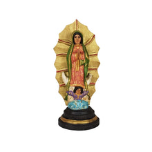 Cargar imagen en el visor de la galería, Virgencita de Guadalupe con resplandor tallada en madera
