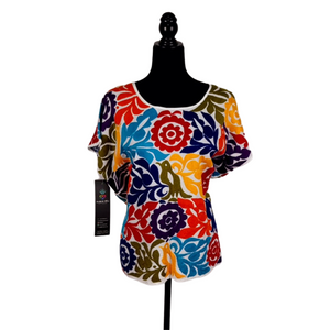 Blusa grande de gala mazateca, bordado relleno de Jalapa de Díaz