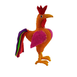 Animalito de lana, peluche gallo artesanal bordado a mano en Chiapas