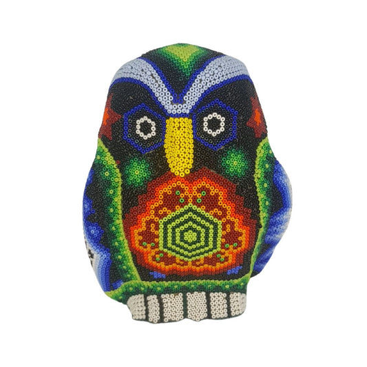 Búho Wixárica de papel maché tamaño mediano