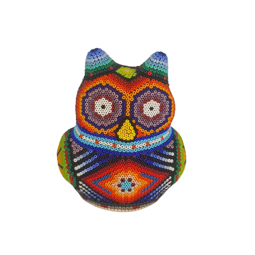 búho papel maché wixárica