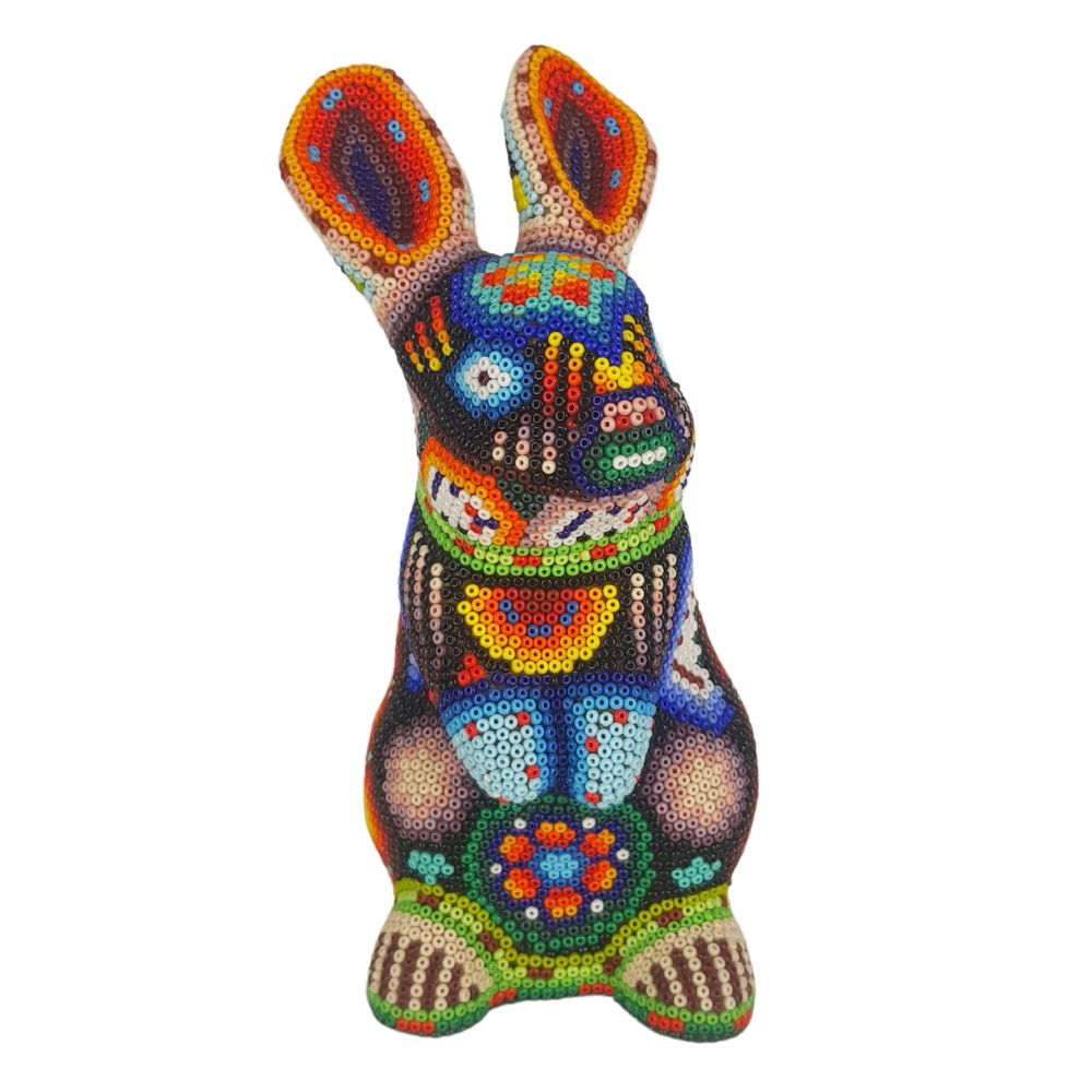 conejo papel maché sentado wixárica
