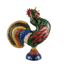 Cargar imagen en el visor de la galería, Gallo grande decorado con la técnica de barro vidriado
