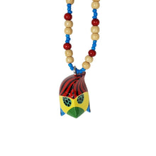 Cargar imagen en el visor de la galería, Collar de máscara miniatura del baile de los Morenos, tallada y decorada a mano
