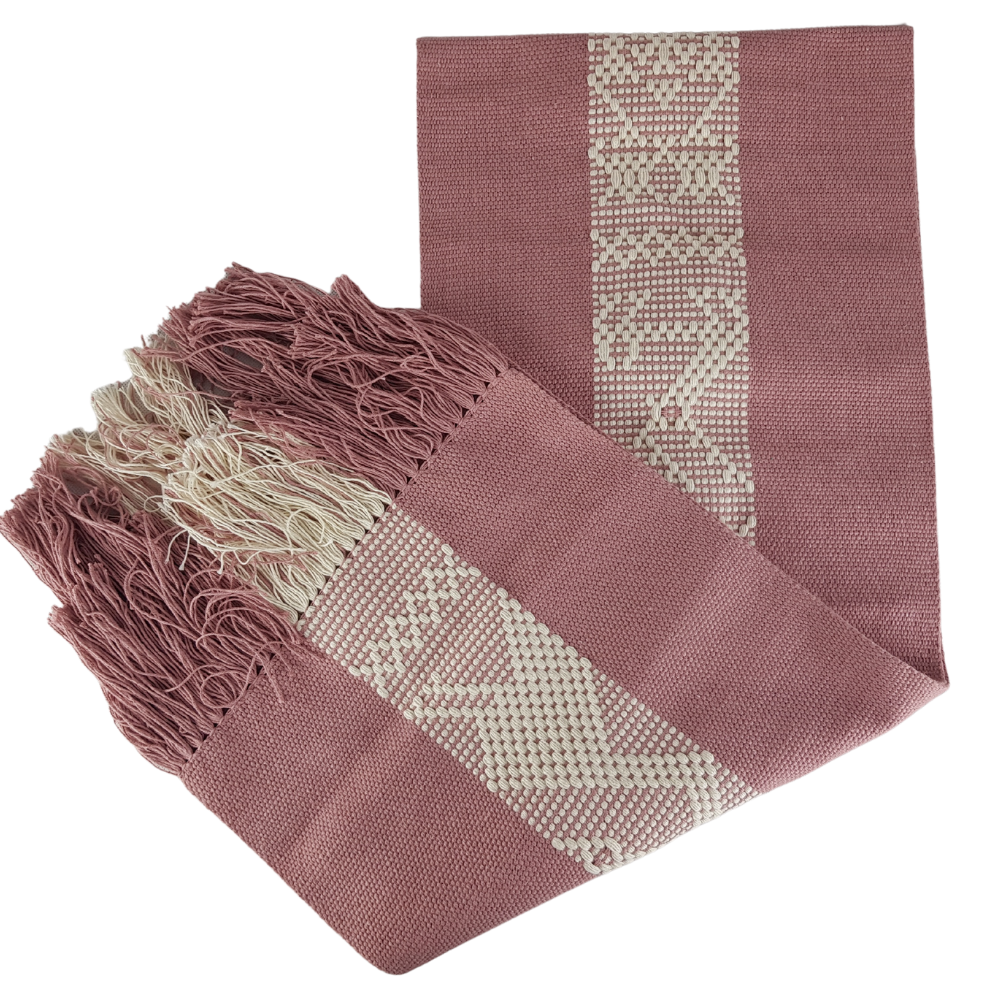 Camino de mesa de 1.5 m de largo con brocados tradicionales de Santo Tomás Jalieza, Oaxaca