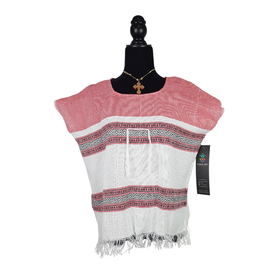 Blusa fresca de algodón hecha en telar de pedal, en Oaxaca