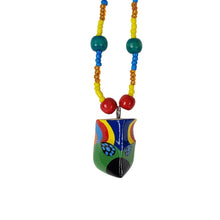 Cargar imagen en el visor de la galería, Collar de máscara miniatura del baile de los Morenos, tallada y decorada a mano
