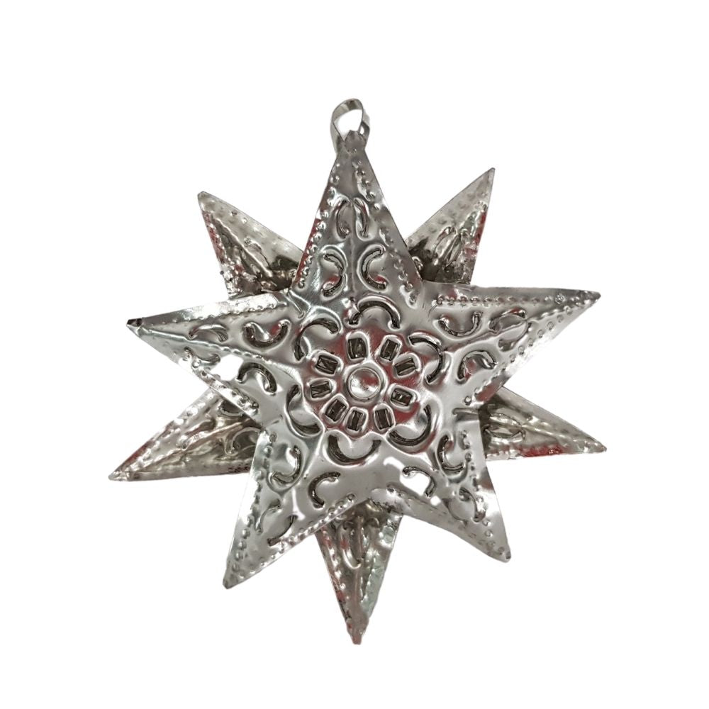 Estrella de hojalata, figura decorativa tamaño miniatura