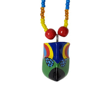 Cargar imagen en el visor de la galería, Collar de máscara miniatura del baile de los Morenos, tallada y decorada a mano
