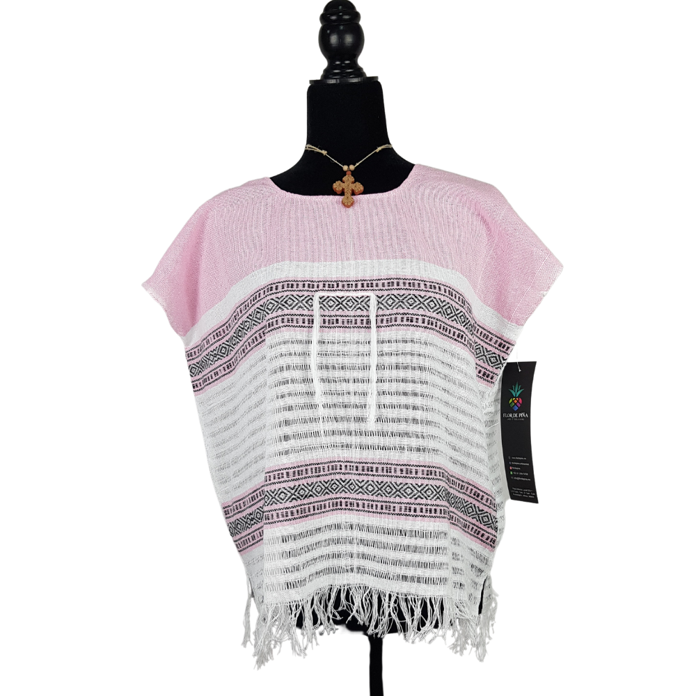 Blusa fresca de algodón hecha en telar de pedal, en Oaxaca