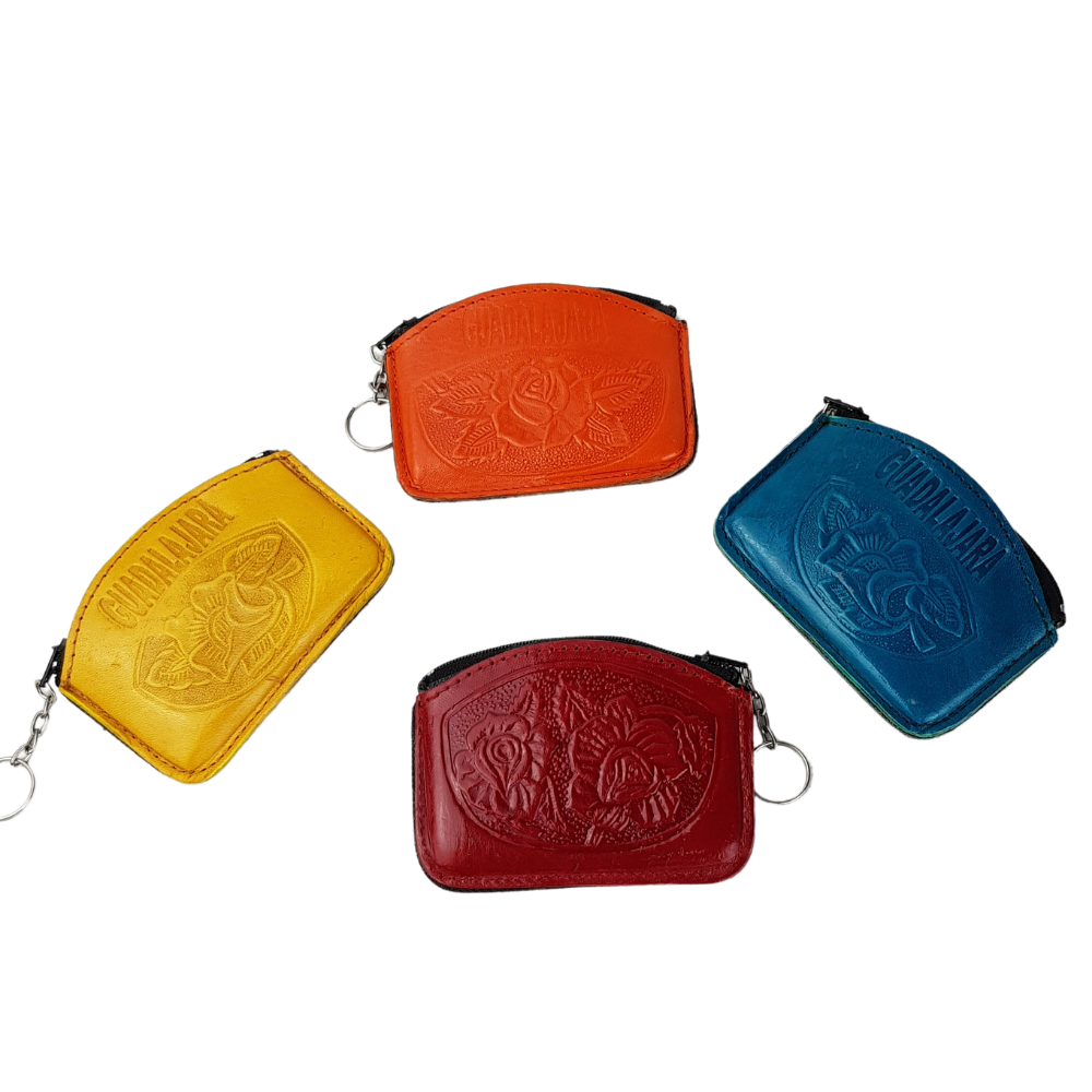 Monedero de piel troquelada Guadalajara – Artesanías Flor de Piña