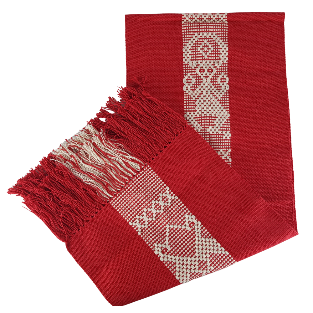 Camino de mesa de 1.5 m de largo con brocados tradicionales de Santo Tomás Jalieza, Oaxaca