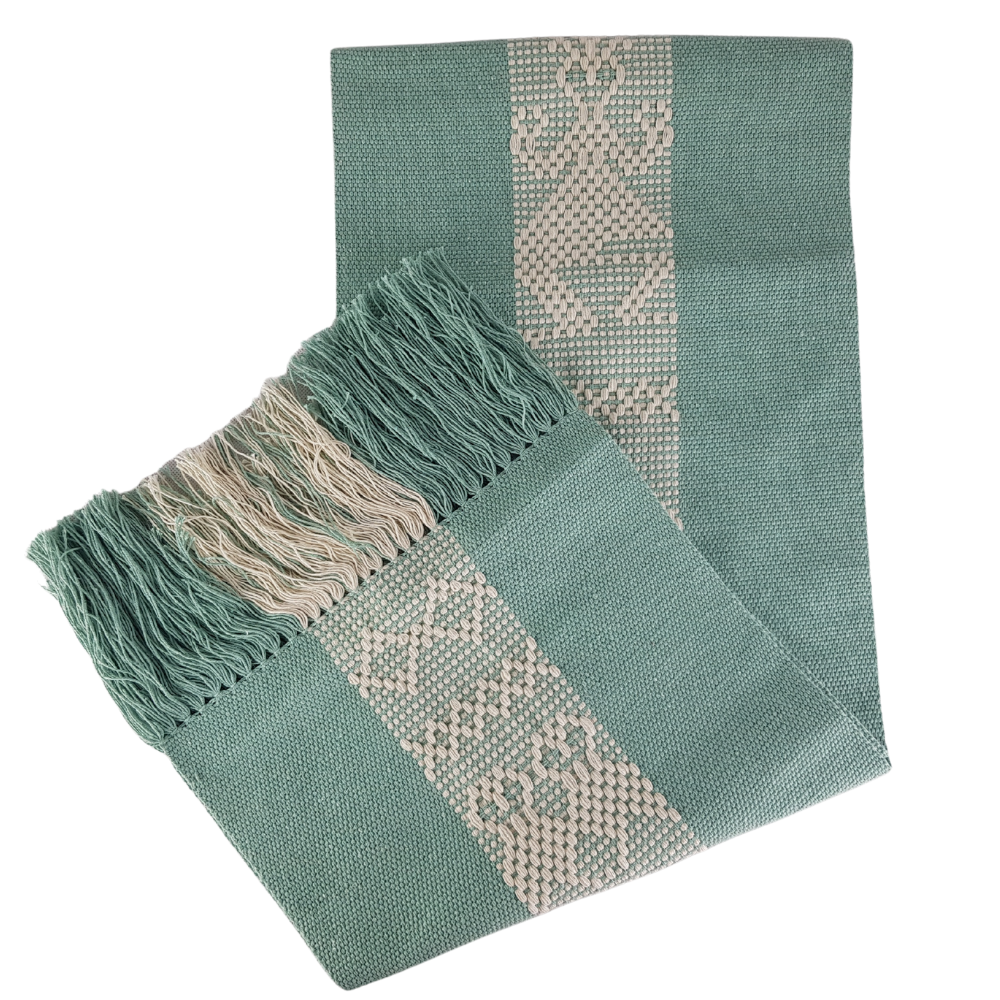 Camino de mesa de 1.5 m de largo con brocados tradicionales de Santo Tomás Jalieza, Oaxaca