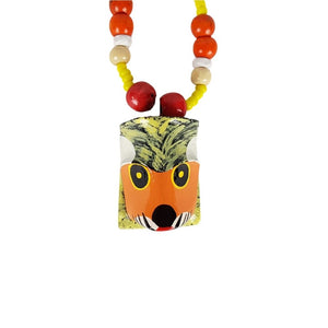 Collar de máscara miniatura del baile de los Morenos, tallada y decorada a mano