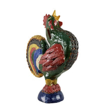 Cargar imagen en el visor de la galería, Gallo grande decorado con la técnica de barro vidriado

