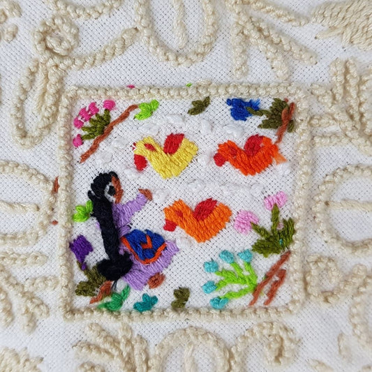 Tortillero con bordados Santa Cruz que representan las costumbres y tradiciones purépechas