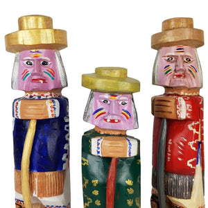 Set de figuras de madera de la danza de los viejitos