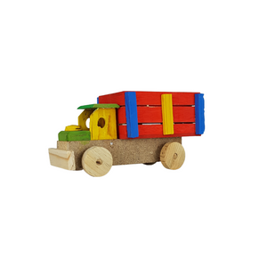 Camión chico de madera, juguete tradicional mexicano