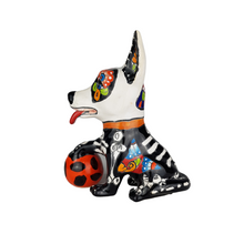 Cargar imagen en el visor de la galería, Perrito, talavera decorada con trazos y dibujos
