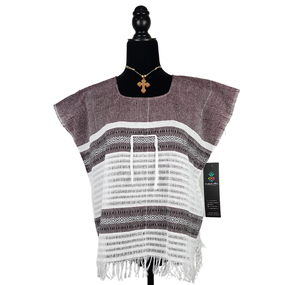 Blusa fresca de algodón hecha en telar de pedal, en Oaxaca