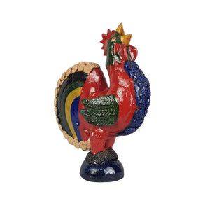 Gallo chico decorado con la técnica de barro vidriado