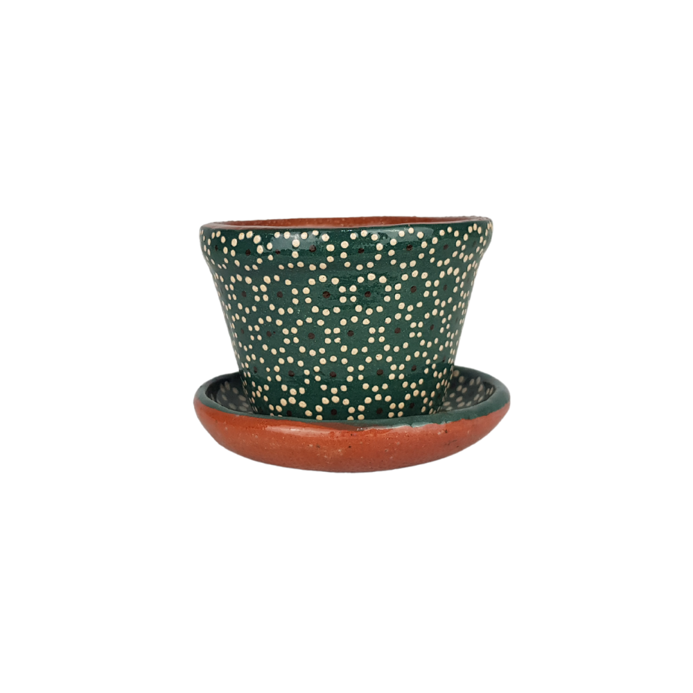 Maceta capulineada mini con plato