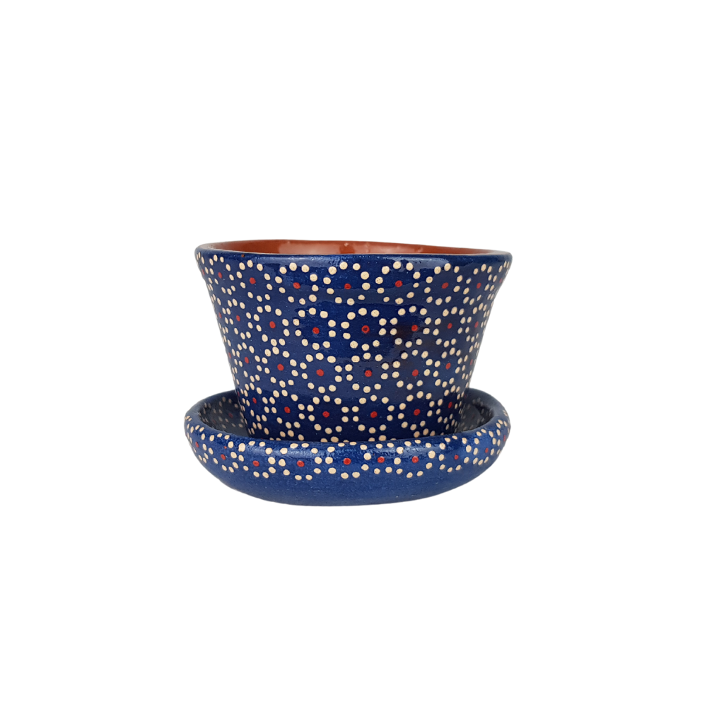 Maceta capulineada mini con plato