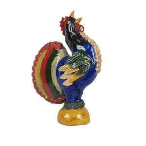 Gallo chico decorado con la técnica de barro vidriado