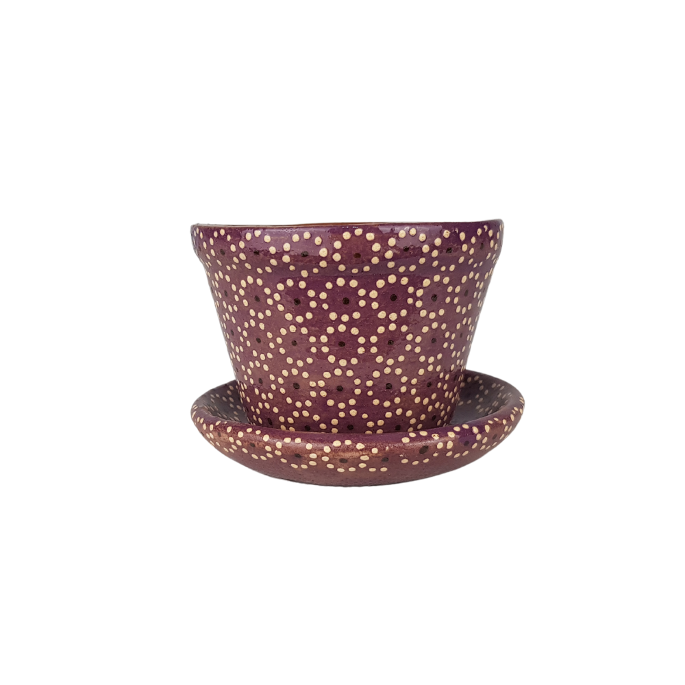 Maceta capulineada mini con plato