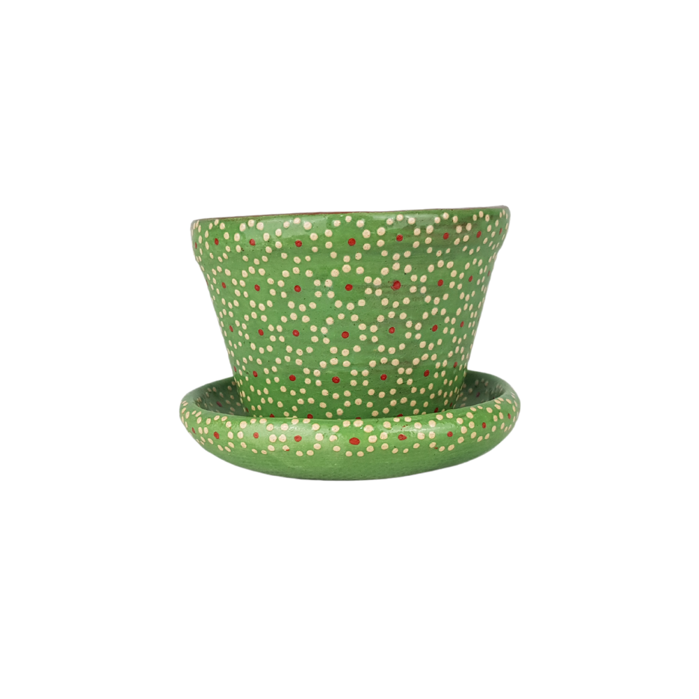 Maceta capulineada mini con plato