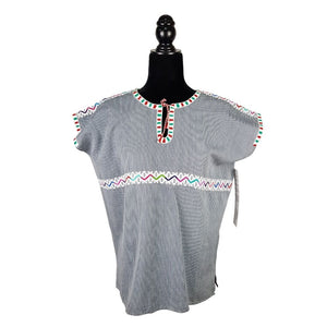 Blusa chiapaneca con brocados tradicionales de Aldama Chiapas