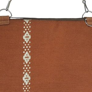 Porta laptop acolchado tejido en telar de cintura con hilos de algodón, asa extendible