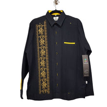 Cargar imagen en el visor de la galería, Guayabera yucateca de lino, diseño calabaza con bordados artesanales
