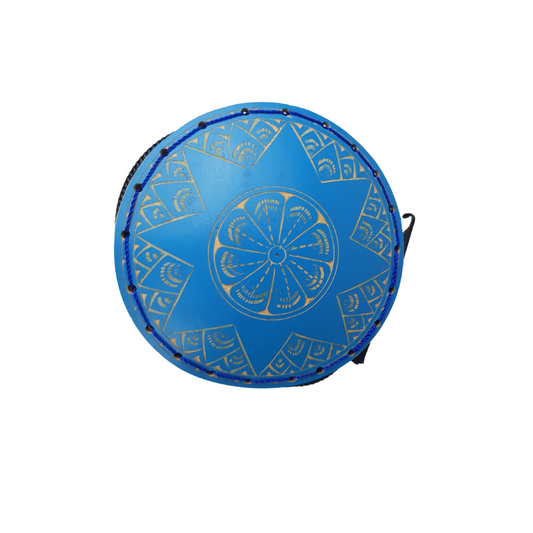 Monedero de jícara de árbol decorado con motivos de la costa oaxaqueña