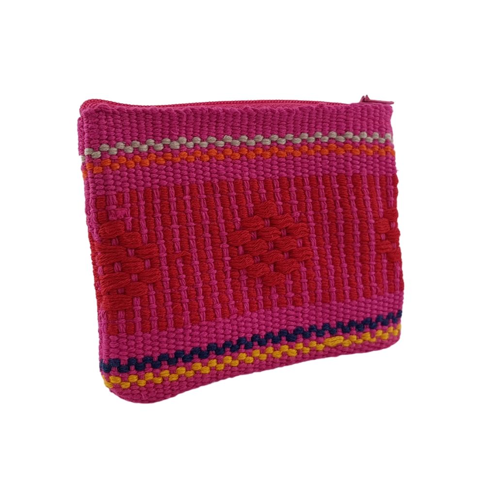 Monedero de algodón tejido en telar