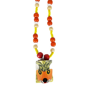 Collar de máscara miniatura del baile de los Morenos, tallada y decorada a mano