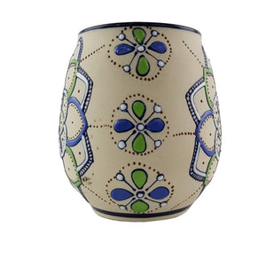 Tarro cervecero de cerámica Servin decorado a mano con mandalas
