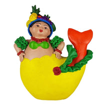 Cargar imagen en el visor de la galería, Sirena mexicana con decoraciones variadas, figura de barro de Tlaquepaque Jalisco
