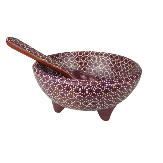 Salsera mediana de barro capulineado