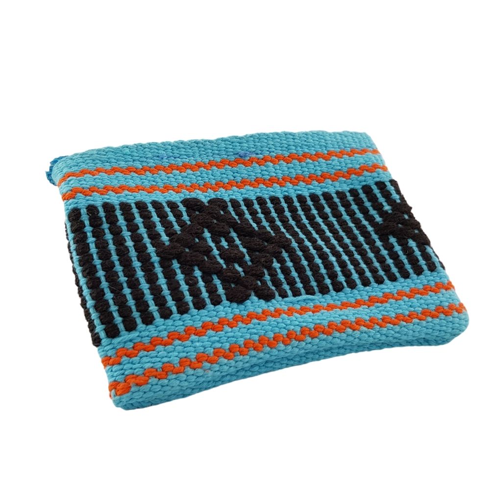 Monedero de algodón tejido en telar