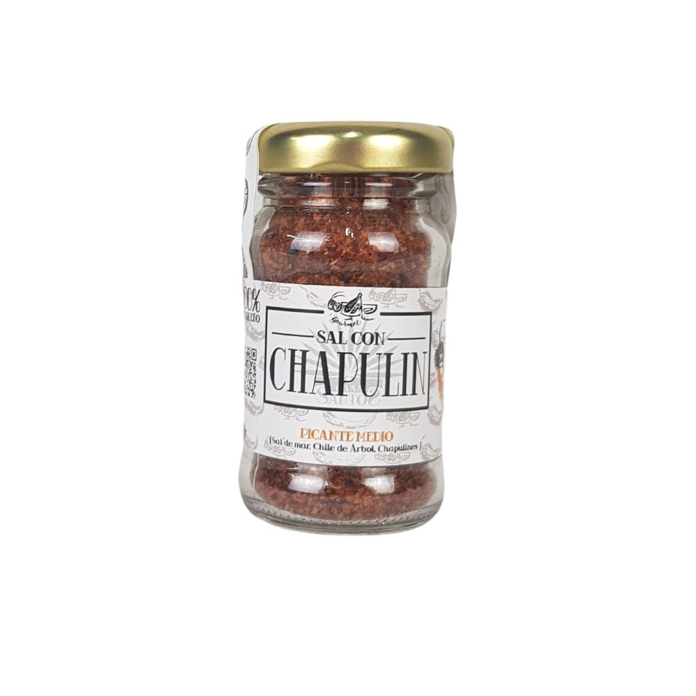 Sal de chapulín con chile de árbol, picante medio calidad gourmet