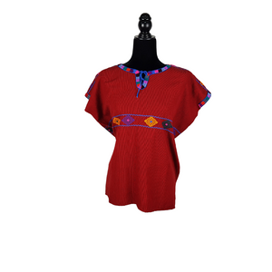 Blusa chiapaneca con brocados tradicionales de Aldama Chiapas