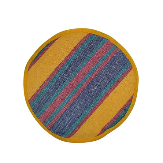 Tortillero redondo de telar de pedal, práctico y colorido