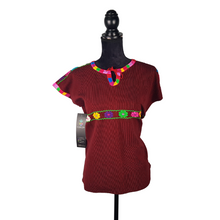 Cargar imagen en el visor de la galería, Blusa chiapaneca con brocados tradicionales de Aldama Chiapas
